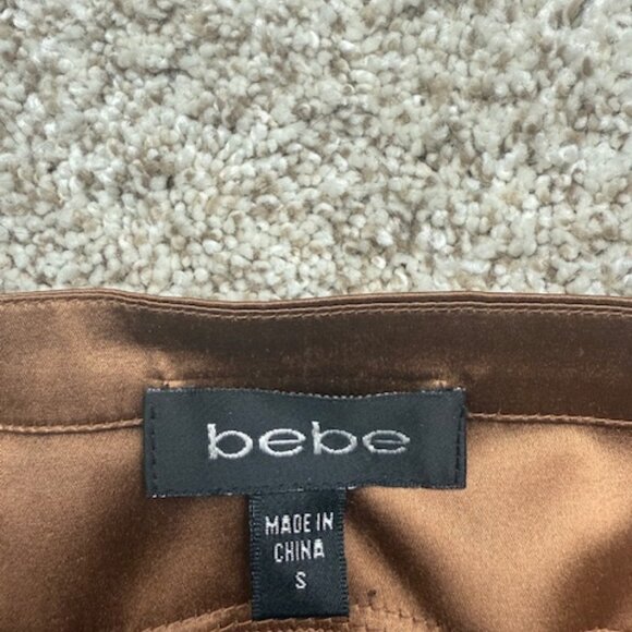 Bebe Silk Halter Top Size S in Tawny Brown - Picture 4 of 4